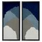 Stupell Industries Textured Blue Abstract Mountains 2 pc Framed Floater Canvas Wall Art Set Design by Ben Schneider